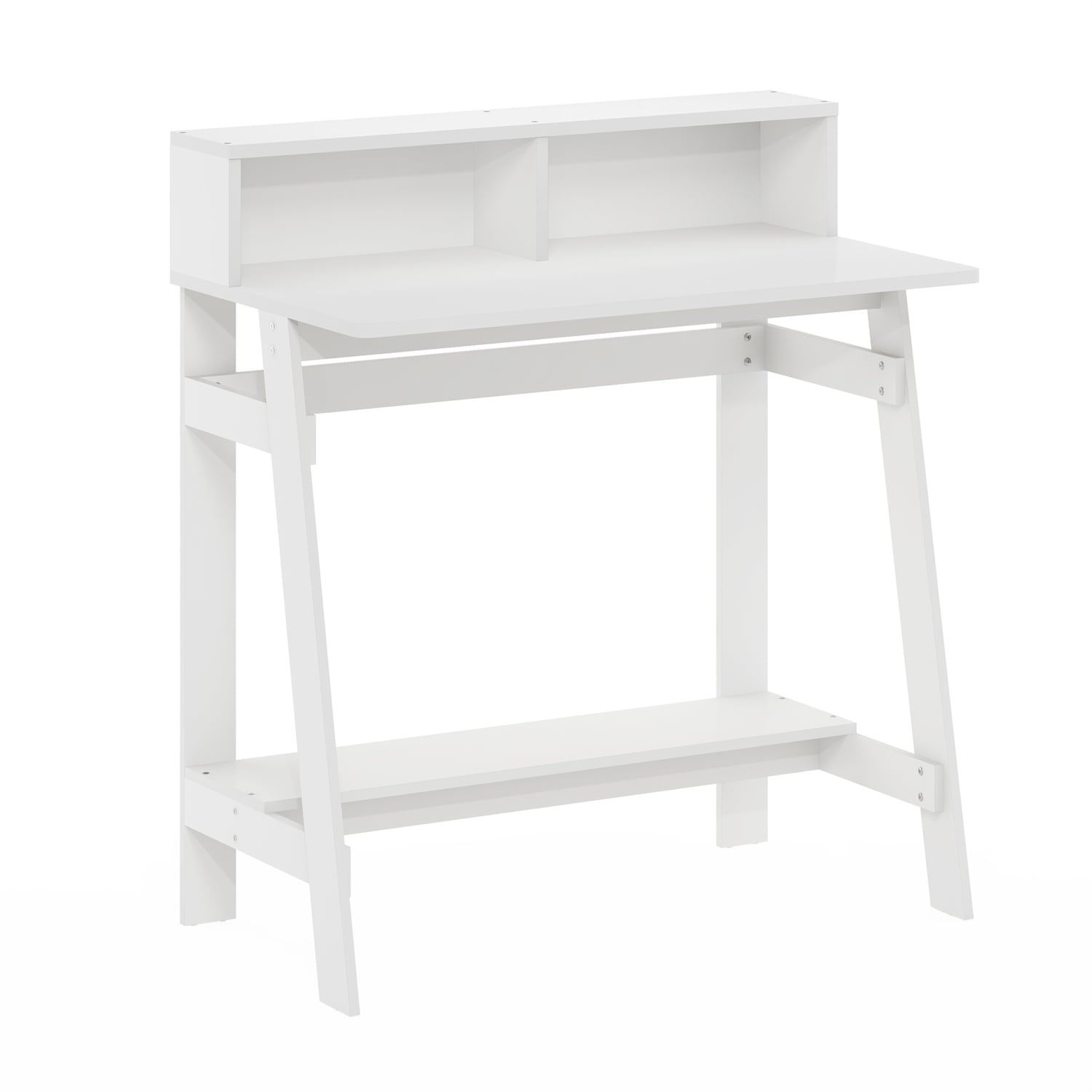 A Frame Computer Desk - Vintage White Study Table - Small Space Writing Desk
