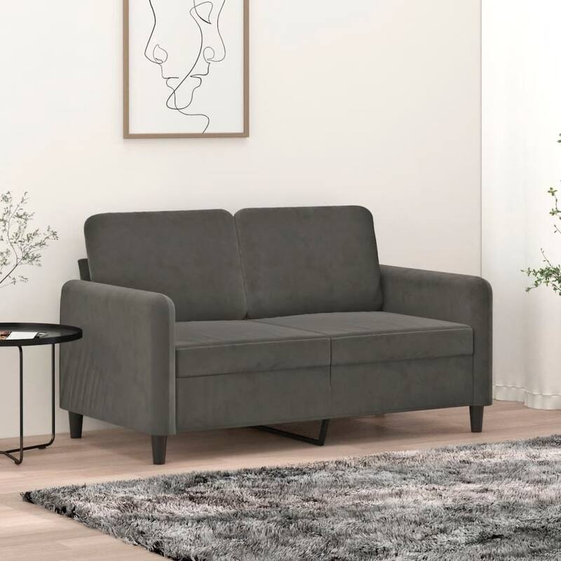 vidaXL Sofa Chair Living Room Accent Upholstered Chair with Armrest Velvet - 54.3" x 30.3" x 31.5" - Dark gray