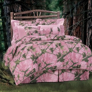 Paseo Road by HiEnd Accents Pink Leafy Oak Camo Comforter Set, 7PC ...