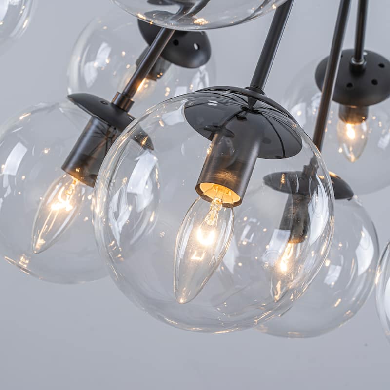 Starsky 12-Light Modern Bubble Seeded Glass Chandelier