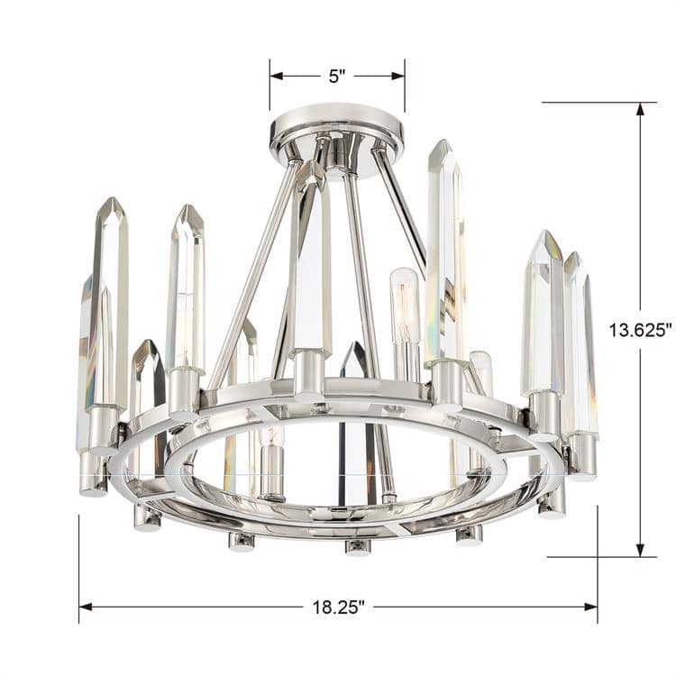 Watson 4 Light Polished Nickel Ceiling Mount - 18.25'' W x 13.62'' H