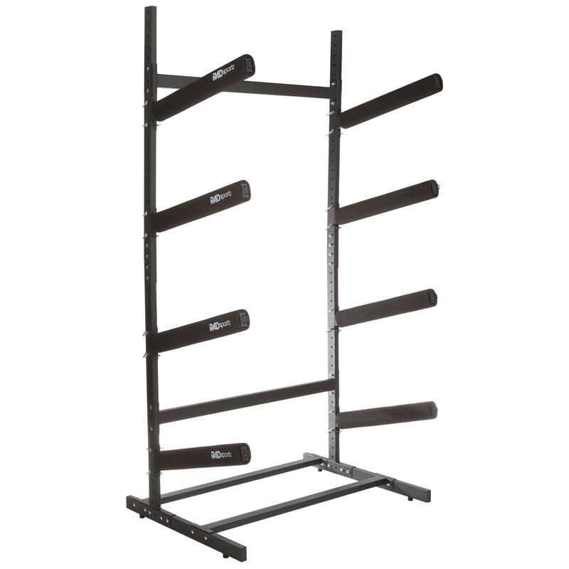 Kayak Storage Rack - 3-4 Level Freestanding Adjustable Stand with Padded Arms and 300 - 400lbs Capacity for Canoes by Rad Sportz - Black