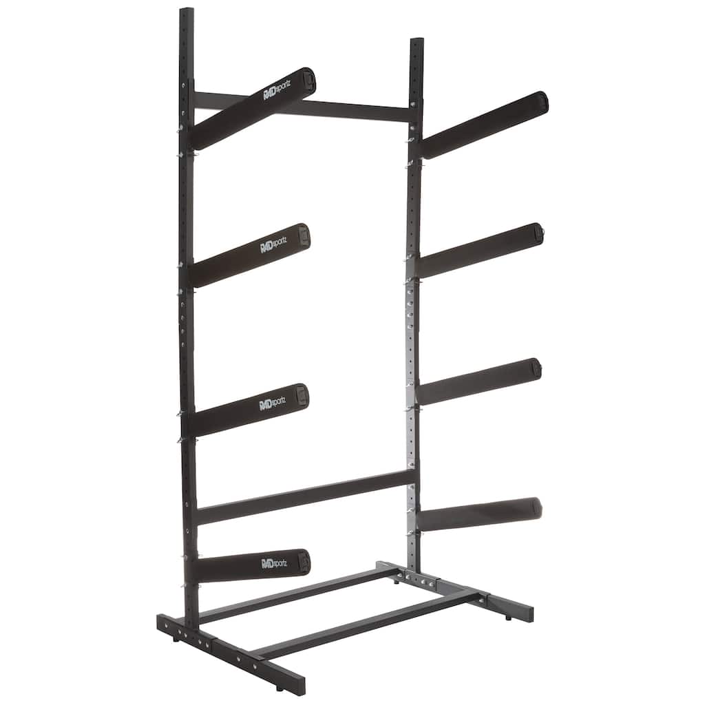 Kayak Storage Rack - 3-4 Level Freestanding Adjustable Stand with Padded Arms and 300 - 400lbs Capacity for Canoes by Rad Sportz