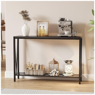 Entryway Sofa Table with 2-Tier Storage Shelves, Multi-Functional ...
