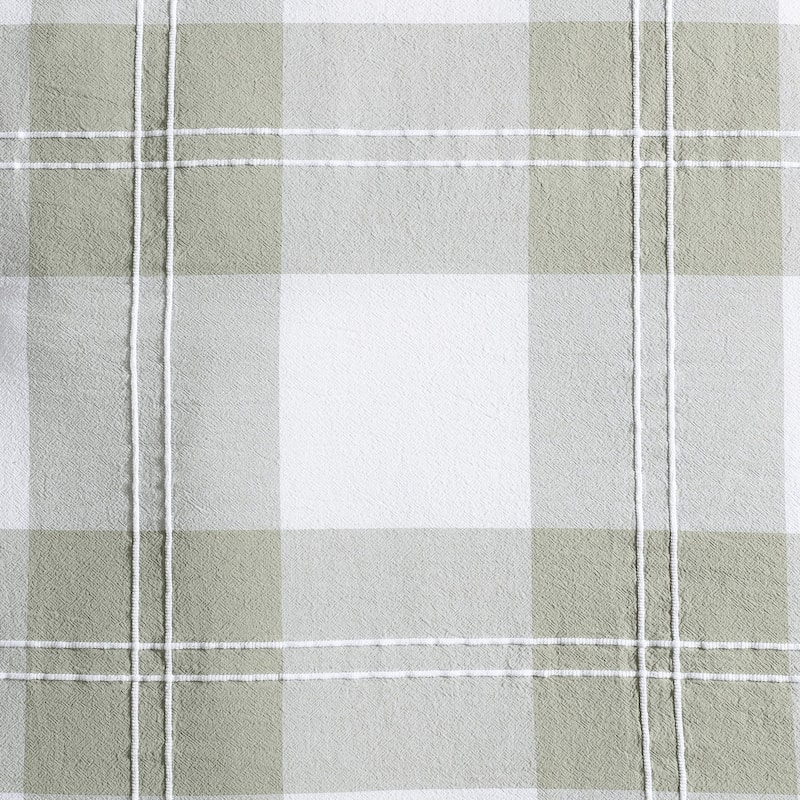 Eddie Bauer Mountain Embroidery Plaid Cotton Green Comforter Set