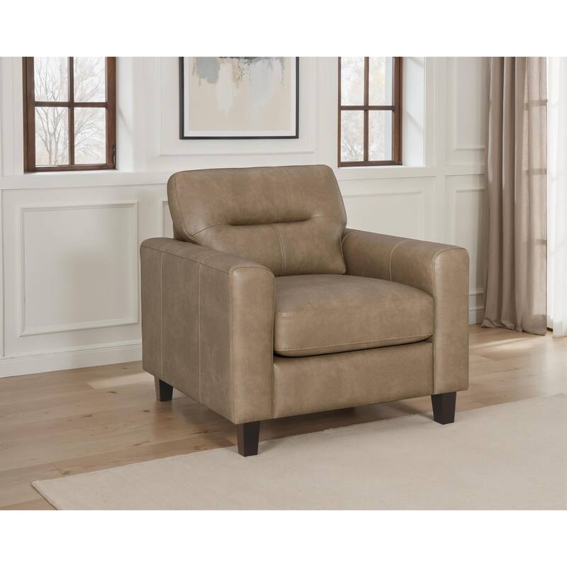 Scotland Faux Leather Upholstered Track Arm Chair