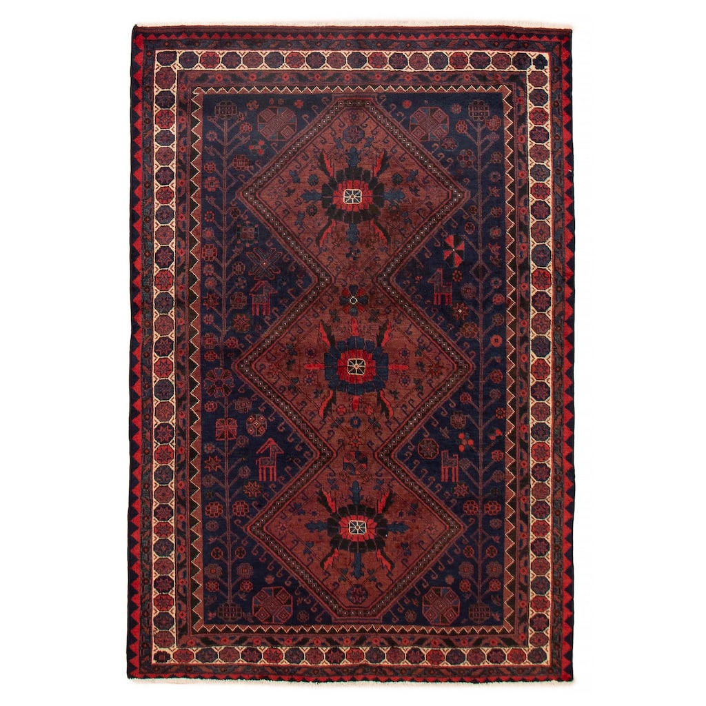 ECARPETGALLERY Hand-knotted Konya Anatolian Navy Wool Rug - 4'9 x 7'1
