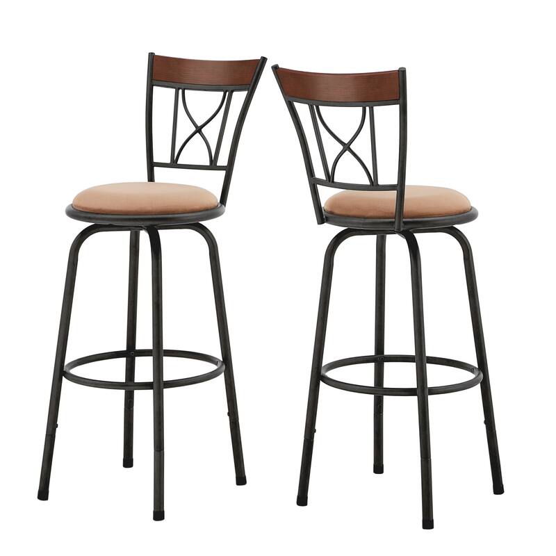 Verona Swivel Adjustable Sheen Black X-Back 3-Piece Stool Set by iNSPIRE Q Classic