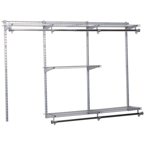 Rubbermaid Configurations 3-6 Feet Custom DIY Closet Organizer Kit, Titanium - 26.7