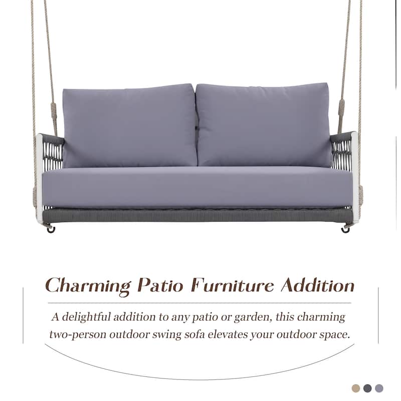 1-Piece Woven Rope Outdoor Swing Sofa