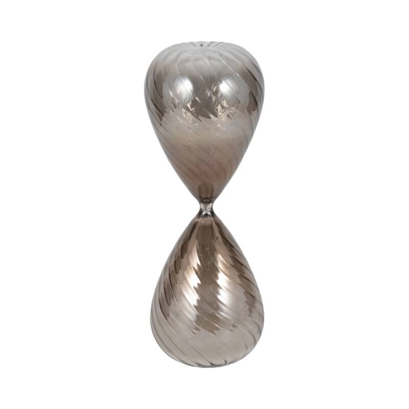 Modern Glass Hourglass Sculpture - Home Decor