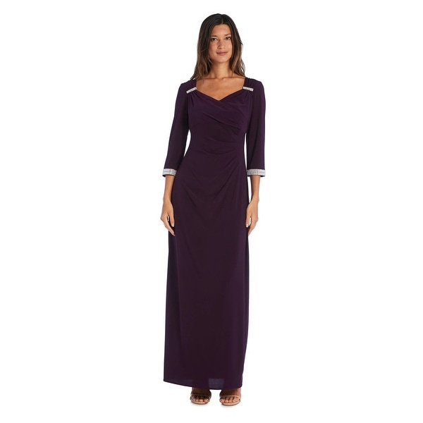 R & M Richards Column Gown with 3/4 Sleeves