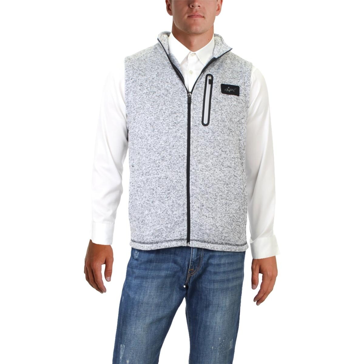 Shop Greg Norman For Tasso Elba Mens Casual Vest Fleece Heathered