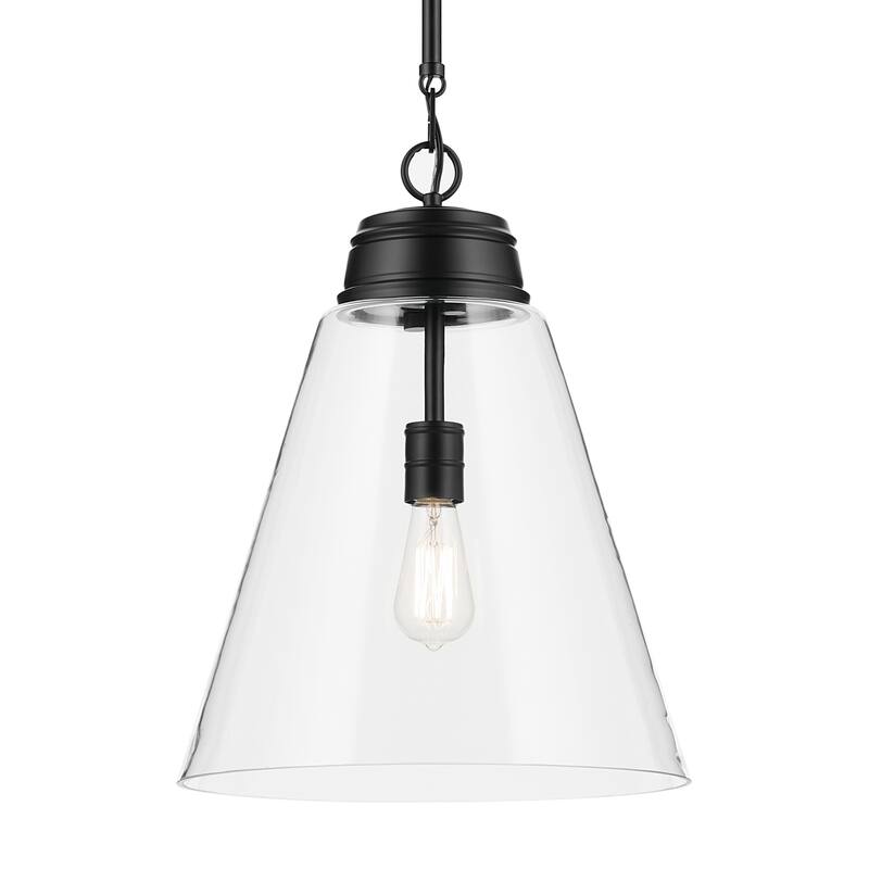 Kichler Lighting Marsailli 19.75" 1-Light Large Pendant with Clear Glass in Black - 15.75