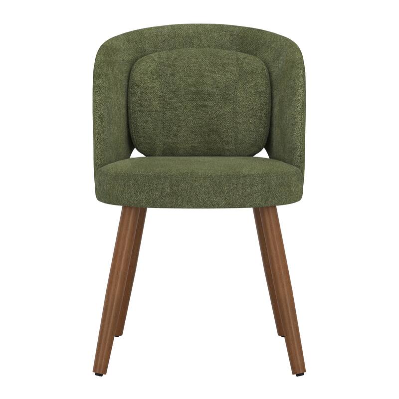 Linen Dining Chairs Set of 2/4/6 with Solid Wood Legs, Modern Kitchen Chairs with Lumbar Pillow for Dining Room Beige