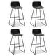 preview thumbnail 48 of 49, LUE BONA Modern Faux Leather Metal Frame Counter Height Bar Stools (Set of 4)