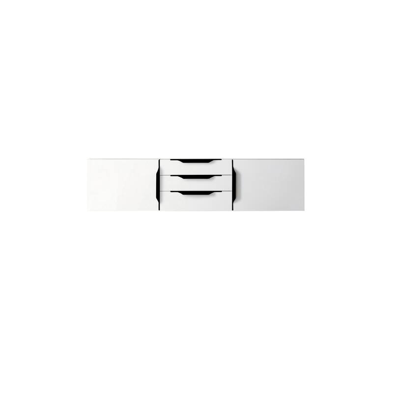 James Martin Vanities Mercer Island 59" Double Vanity, Glossy White with Matte Black Hardware