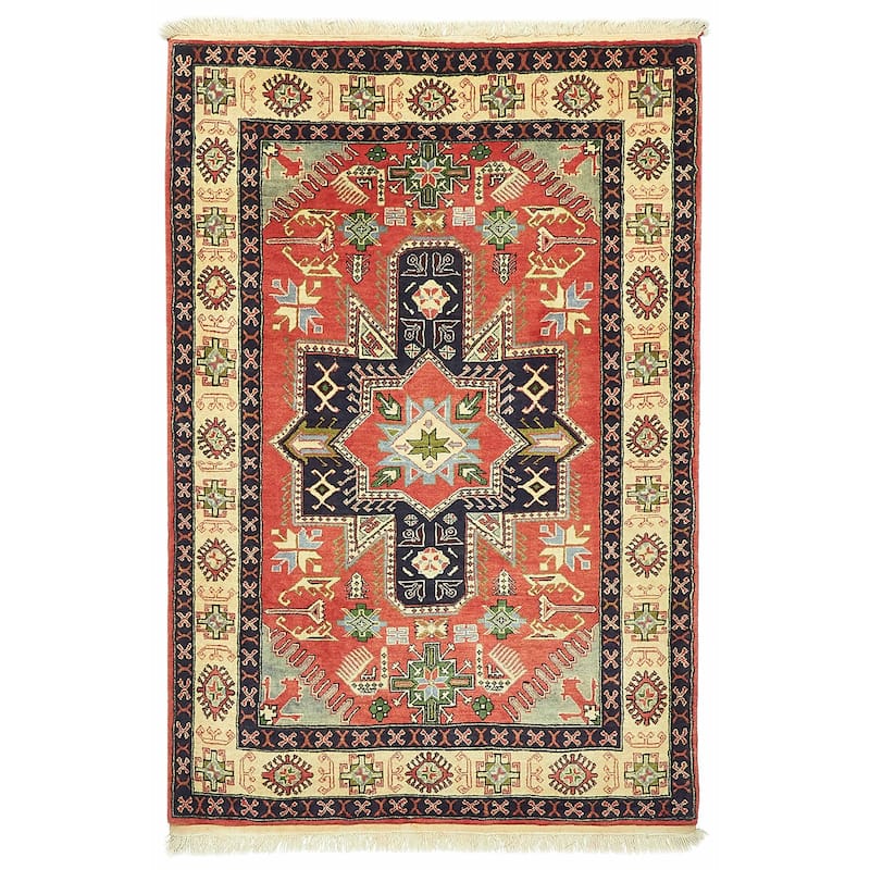ECARPETGALLERY Hand-knotted Kayseri Vintage Red Wool Rug - 3'5 x 5'0