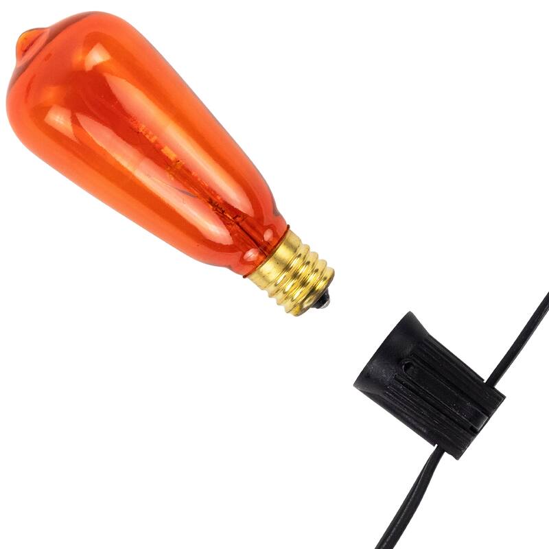 Edison E17 Halloween Light Set - Orange and Purple - 9' Black Wire - 10ct