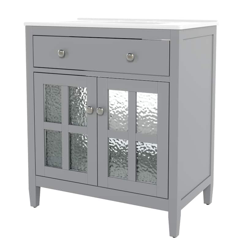 Christopher Knight Home-Josie 30-Inch Bathroom Vanity with Ceramic Sink
