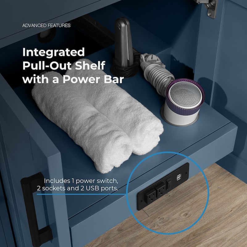 OVE Bailey Bathroom Vanity with Power Bar