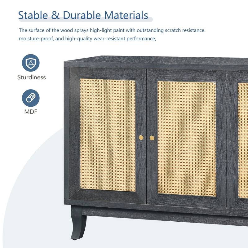 Rattan Sideboard Buffer Cabinet