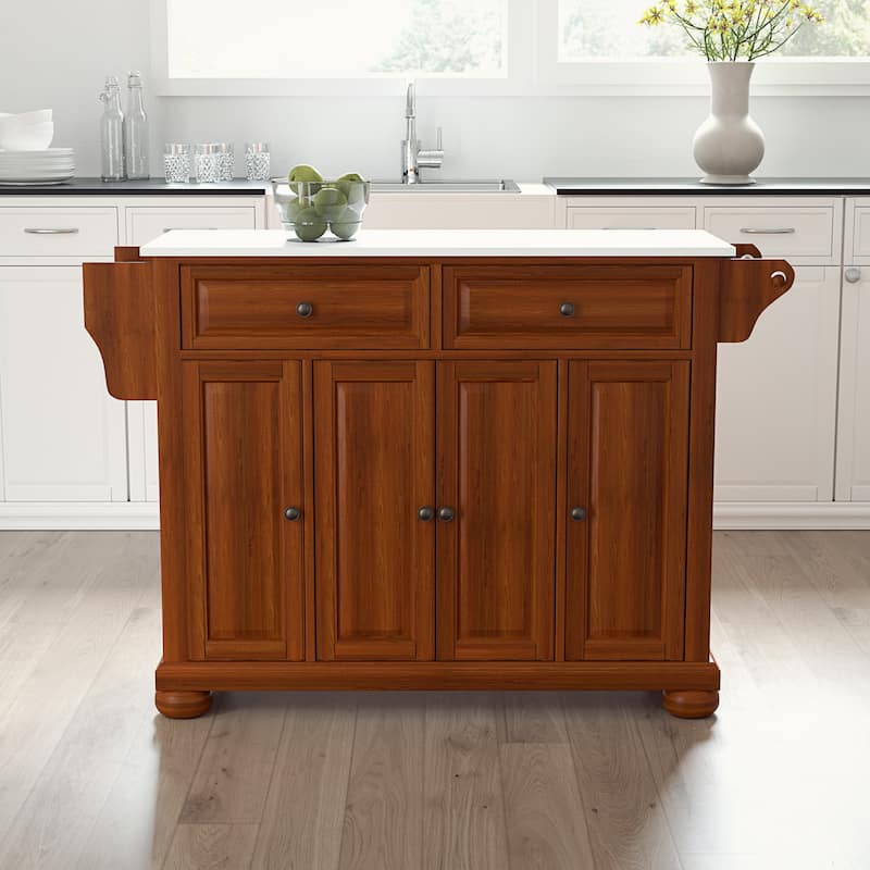 Crosley Alexandria Granite Top Full Size Kitchen Island/Cart - 52 "W x	18 "D x 34 "H