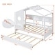 preview thumbnail 16 of 42, Twin Wooden House Bed with Trundle & Built-in Storage Shelves, Space-Saving Kids Bed Frame