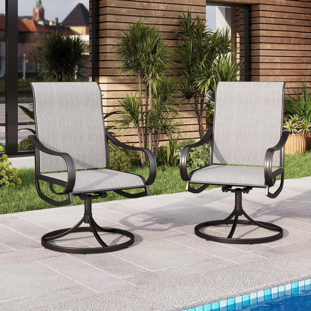 MAISON ARTS Swivel and Rocker Patio Bistro Dining Chair