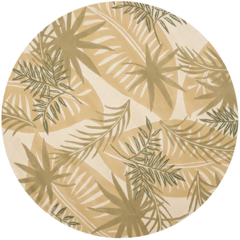 SAFAVIEH Handmade Mandarin Dinuca French Country Floral Wool Rug - 6' Round - Ivory/Sage - Round