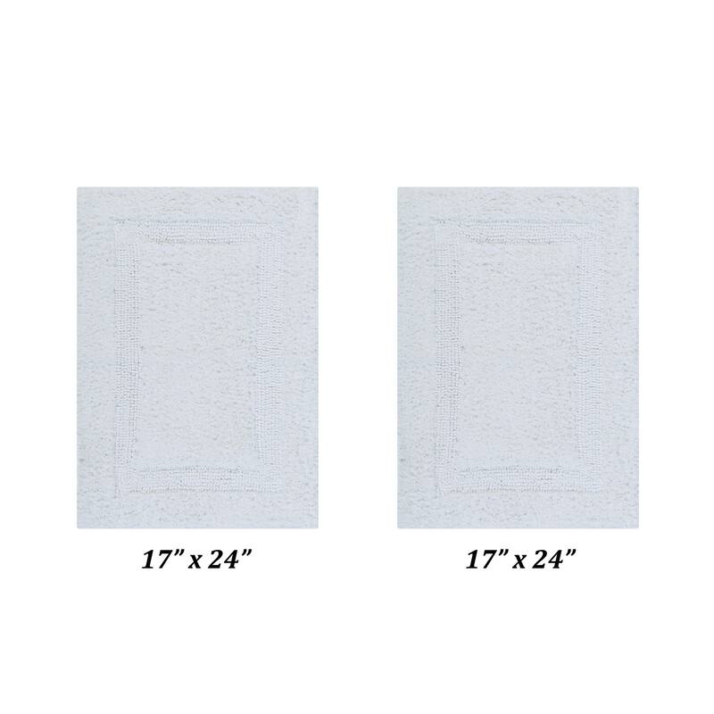 Better Trends Bath Rugs Set 100% Cotton Reversible Water Absorbent Bathroom Rug for Shower, Sink, Bath Mats - Lux Collection