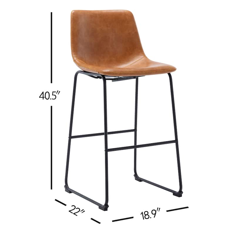 Corvus Thurso Faux Leather 30-inch Bar Stool (Set of 2)