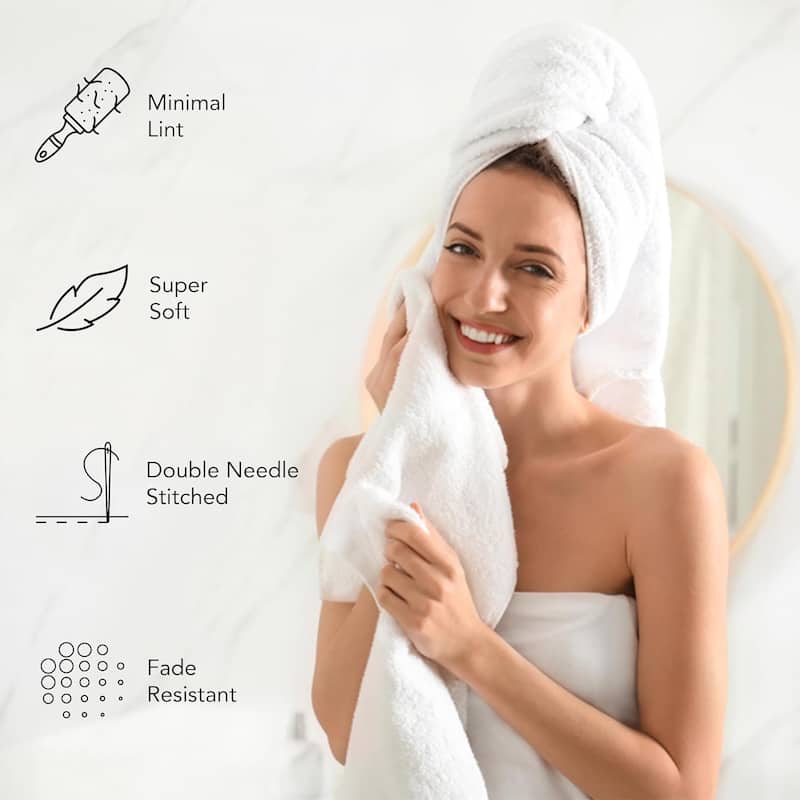 A1HC Bath Towel Sets, 100% Ring Spun Cotton, Zero Twist, Highly Absorbent, 500 GSM Low Lint, Quick Drying Bathroom Towel Sets