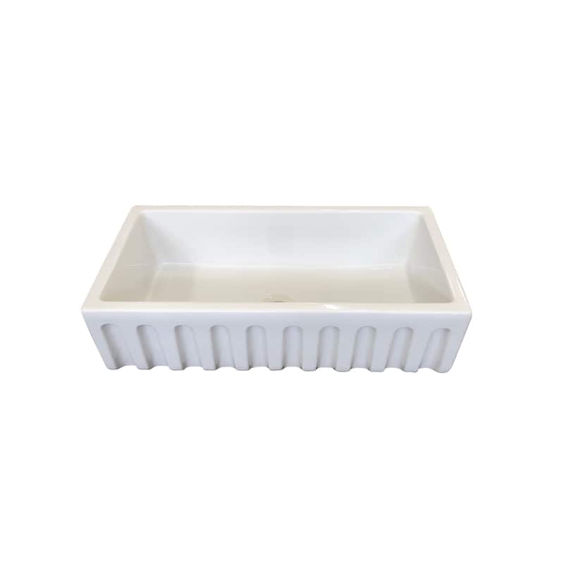 White Fireclay Farmhouse Single Bowl 36-inch Kitchen Sink with Apron