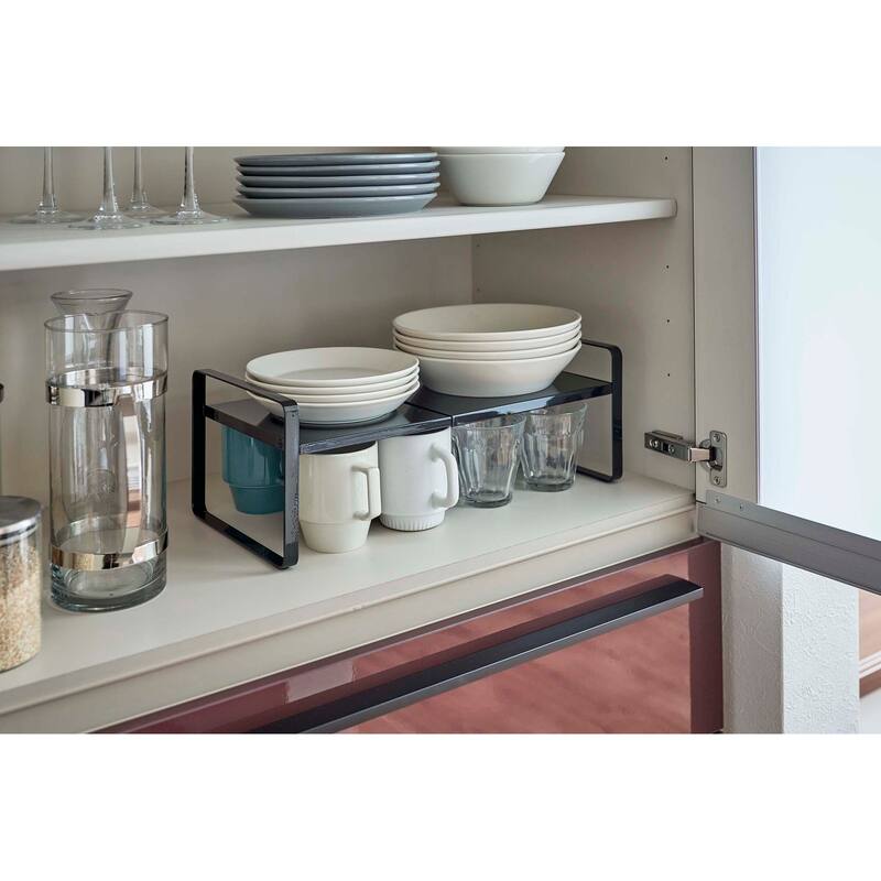 Yamazaki Home Expandable Kitchen Riser, Steel, Small, Expandable - L 7.87 x W 10.63 x H 5.98 inches