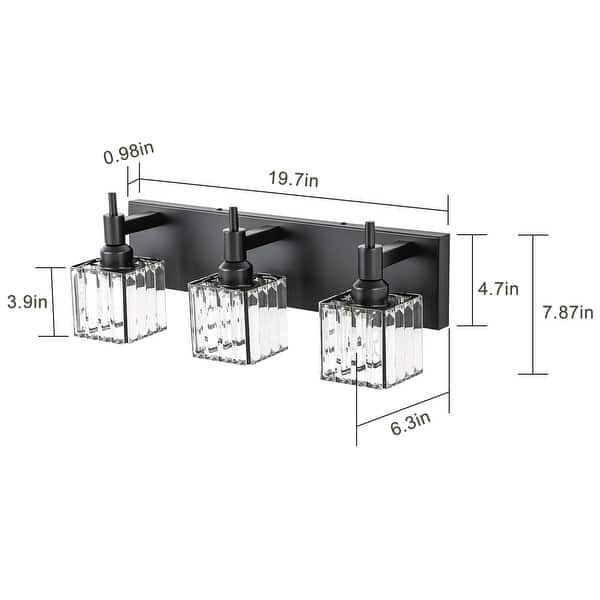 dimension image slide 10 of 23, 2/3/4-Light Modern Bathroom Crystal Vanity Light Wall Sconces