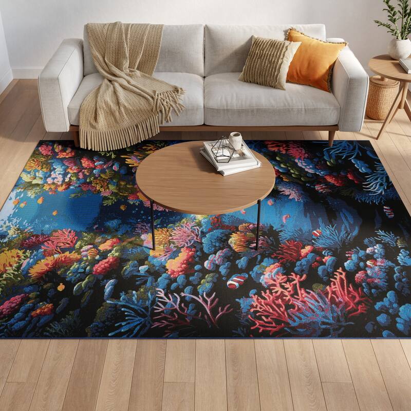 Nourison Color Splash Indoor/Outdoor Multicolored Graphic Area Rug