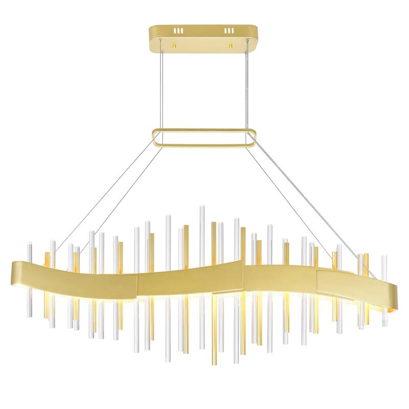 Millipede 40 in LED Satin Gold Chandelier - Satin Gold - Satin Gold