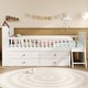 preview thumbnail 1 of 36, Twin Size Platform Bed Frame with 4 Storage Drawers & Guardrail Headboard for Bedroom, Wooden Kids Storage Bed with Ladder White - Twin