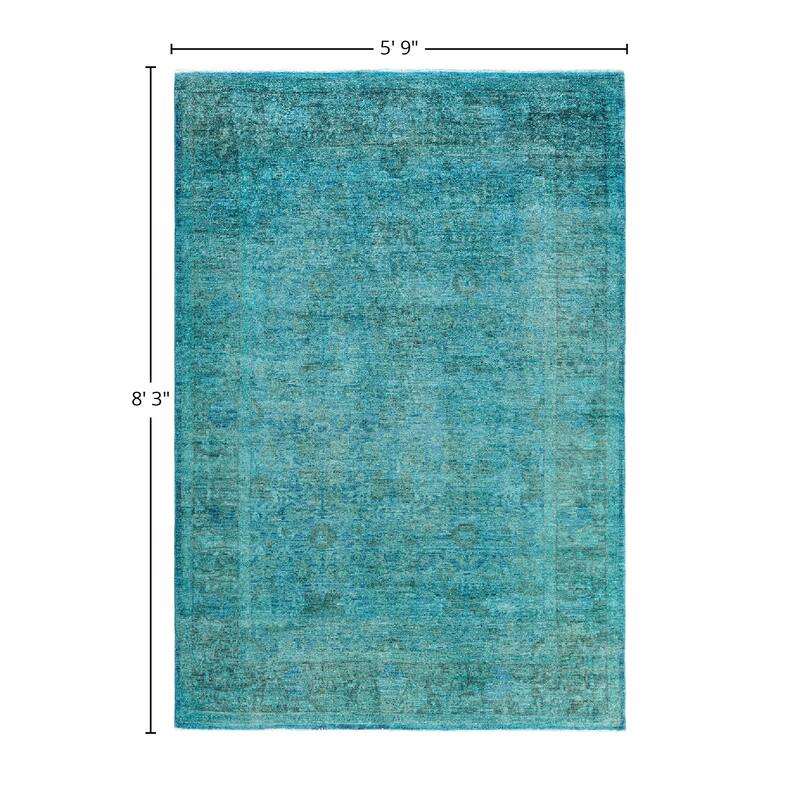 Vibrance One-of-a-Kind Hand-Knotted Area Rug - Blue, 5' 9" x 8' 3" - 5' 9" x 8' 3"
