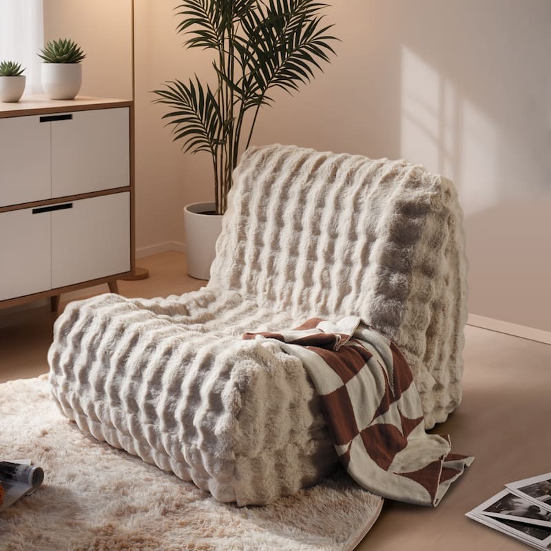 XIZZI Bean Bag Chair for Living Room Soft Plush Lounge Seating - Beige