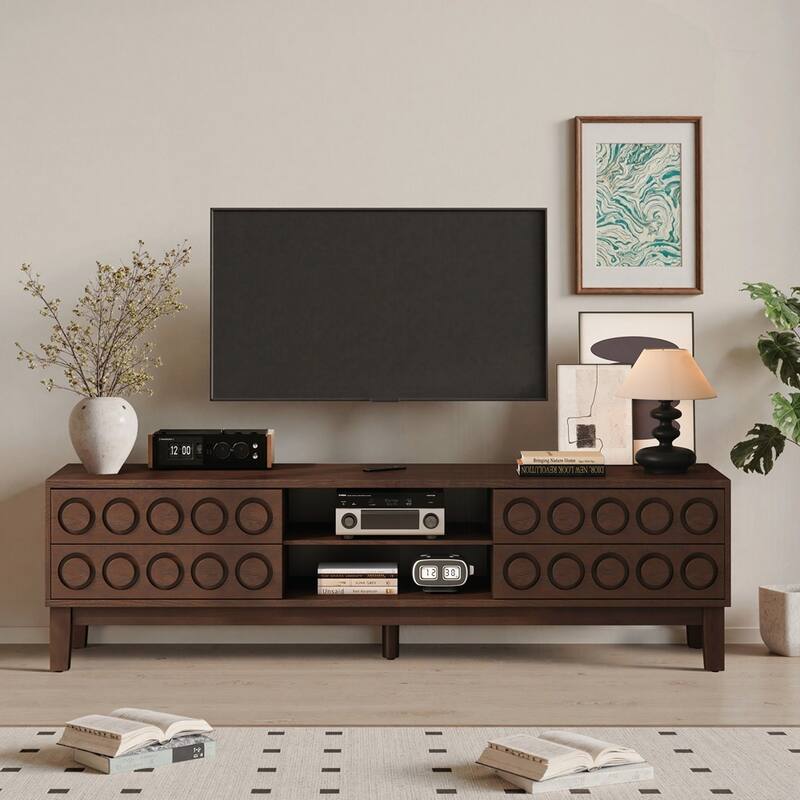 Entertainment Center MediConsole with 4 Drawers - Dark Brown