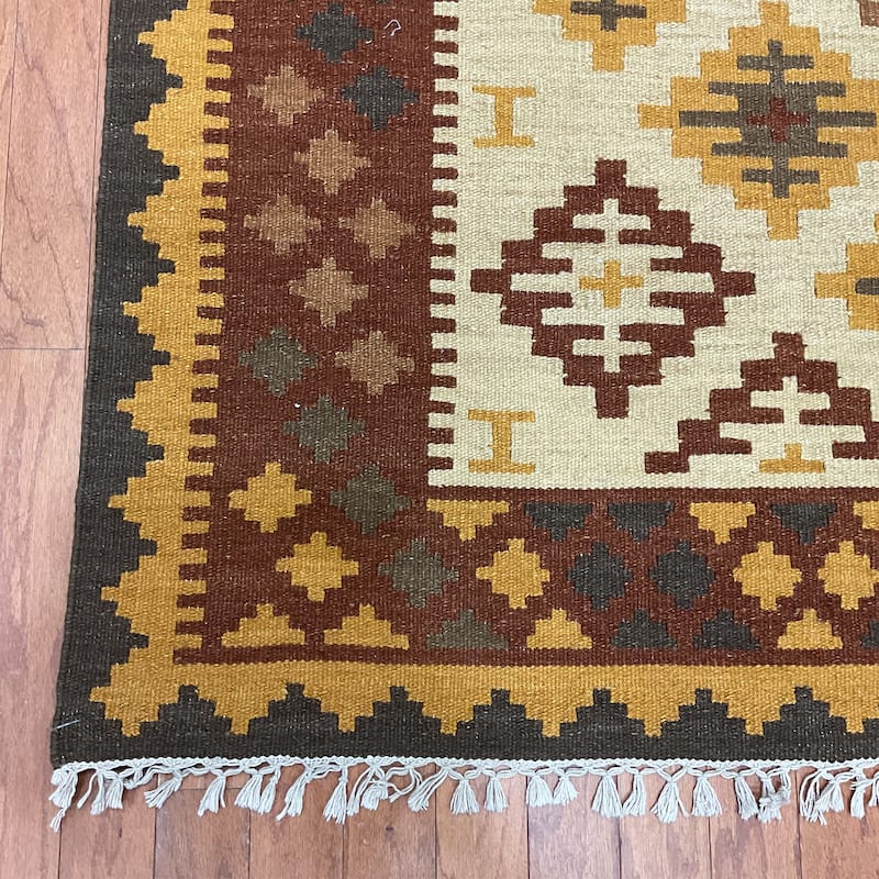 HERAT ORIENTAL Handmade Wool Kilim - 4'2" x 6'