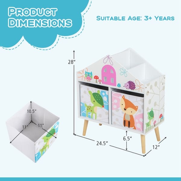 Costway Kids Dollhouse Bookshelf Toddler Book & Toy Storage Display - See Details