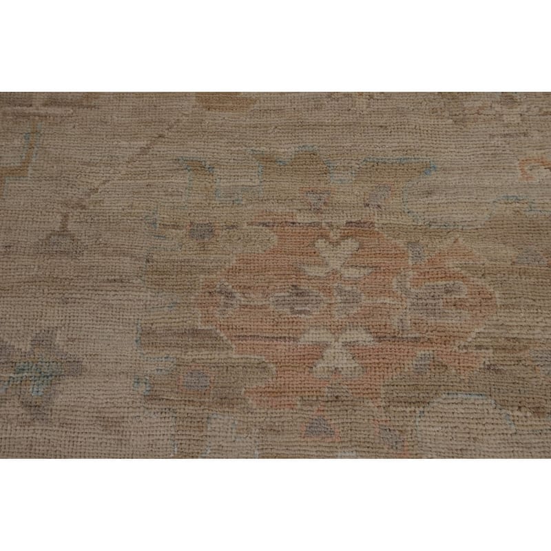 Oushak Turkish Large Rug Handmade Vegetable Dye Floral Wool Carpet - 10'3"x 13'9"