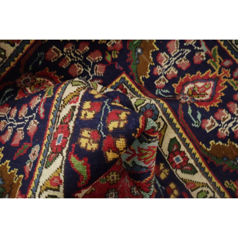 Hand Knotted Oriental 100% Wool Carpet Traditional Geometric Red Tabriz Area Rug - 12' 9'' X 9' 7''