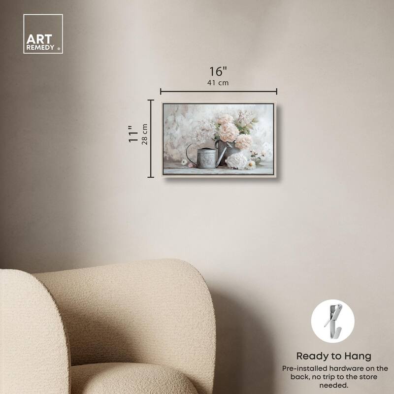 Can and White Blooms Canvas by Art Remedy