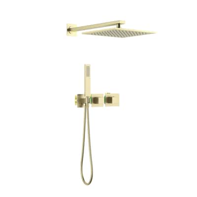 Cube 2 Function Thermostatic Shower System With Rough In Valve