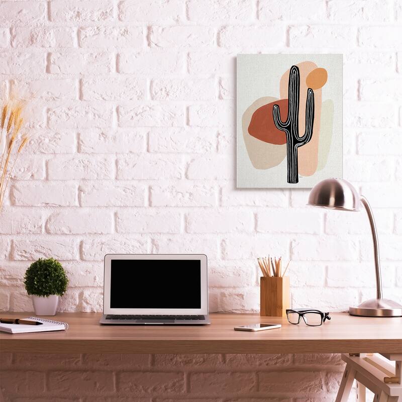 Stupell Western Terracotta Abstract Desert Cactus Plant Canvas Wall Art