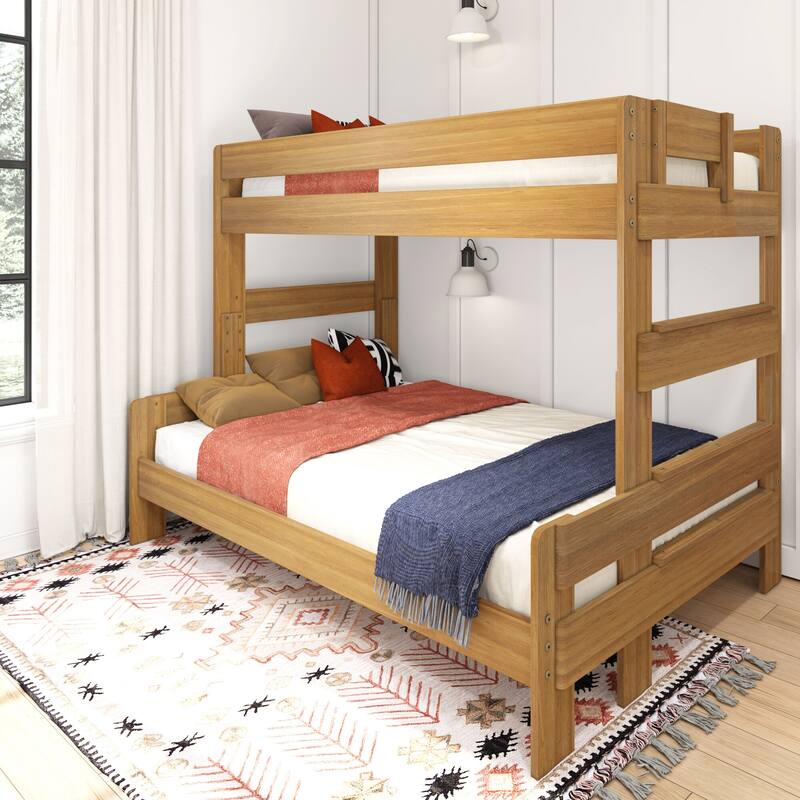 Max and Lily Farmhouse Twin over Full Bunk Bed - Pecan
